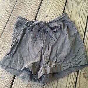Green Linen Tie Shorts
